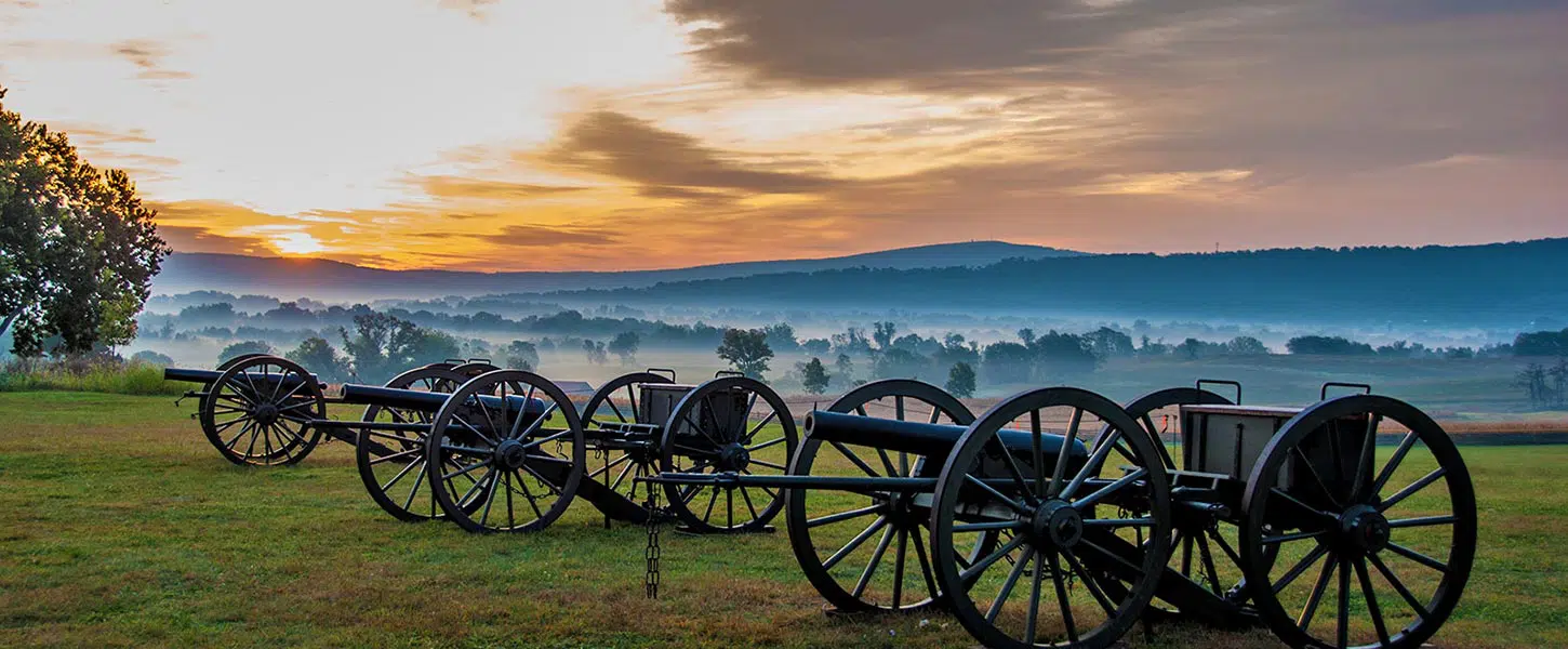 civil war canons in field